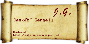 Jaskó Gergely névjegykártya